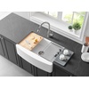 image:imageKingston Brass GKKA33229 Miranda 33Inch Solid Surface Single Bowl Farmhouse Kitchen Sink with 6Piece Kitchen Accessory Set in Glossy White