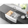 image:imageKingston Brass GKKA33229 Miranda 33Inch Solid Surface Single Bowl Farmhouse Kitchen Sink with 6Piece Kitchen Accessory Set in Glossy White
