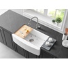 image:imageKingston Brass GKKA33229 Miranda 33Inch Solid Surface Single Bowl Farmhouse Kitchen Sink with 6Piece Kitchen Accessory Set in Glossy White