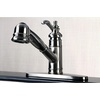 image:imageKingston Brass GSC7571TL Gourmetier Templeton 8Inch Centerset Single Handle Kitchen Faucet with PullOut Wand Polished ChromeBrushed Nickel
