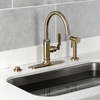 image:imageKingston Brass KS2433KL Whitaker SingleHandle Kitchen Faucet with Brass Sprayer Antique BrassAntique Brass