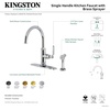 image:imageKingston Brass KS2433KL Whitaker SingleHandle Kitchen Faucet with Brass Sprayer Antique BrassBrushed Nickel