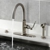image:imageKingston Brass KS2433KL Whitaker SingleHandle Kitchen Faucet with Brass Sprayer Antique BrassBrushed Nickel