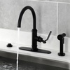 image:imageKingston Brass KS2433KL Whitaker SingleHandle Kitchen Faucet with Brass Sprayer Antique BrassMatte Black