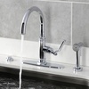 image:imageKingston Brass KS2433KL Whitaker SingleHandle Kitchen Faucet with Brass Sprayer Antique BrassPolished Chrome
