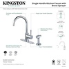 image:imageKingston Brass LS8570DLBS Concord SingleHandle Kitchen Faucet with Brass Sprayer Matte BlackBrushed Nickel