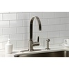 image:imageKingston Brass LS8710CTLBS Continental SingleHandle Kitchen Faucet with Brass Sprayer Matte BlackBrushed Nickel