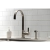 image:imageKingston Brass LS8710CTLBS Continental SingleHandle Kitchen Faucet with Brass Sprayer Matte BlackBrushed Nickel