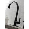 image:imageKingston Brass LS8710CTLBS Continental SingleHandle Kitchen Faucet with Brass Sprayer Matte BlackMatte Black