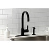image:imageKingston Brass LS8710CTLBS Continental SingleHandle Kitchen Faucet with Brass Sprayer Matte BlackMatte Black