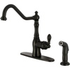 image:imageGourmetier GSY7708ACLSP American Classic SingleHandle Kitchen Faucet with Brass Sprayer Brushed NickelMatte Black
