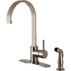 image:imageGourmetier LS8710DLSP Concord SingleHandle Kitchen Faucet with Side Sprayer Matte BlackBrushed Nickel