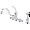 image:imageKingston Brass KB3571GLBS Georgian 8Inch Kitchen Faucet with Handle and Brass Sprayer Polished ChromePolished Chrome