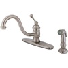 image:imageKingston Brass KB3578BLSP Vintage 8Inch Kitchen Faucet with Single Handle and Sprayer Brushed NickelBrushed Nickel