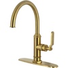 image:imageKingston Brass KS2433KL Whitaker SingleHandle Kitchen Faucet with Brass Sprayer Antique BrassBrushed Brass
