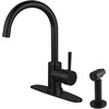 image:imageKingston Brass LS8570DLBS Concord SingleHandle Kitchen Faucet with Brass Sprayer Matte BlackMatte Black