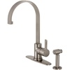 image:imageKingston Brass LS8710CTLBS Continental SingleHandle Kitchen Faucet with Brass Sprayer Matte BlackBrushed Nickel