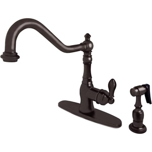 image:imageGourmetier GSY7703ACLBS American Classic SingleHandle Kitchen Faucet with Brass Sprayer Antique BrassOil Rubbed Bronze