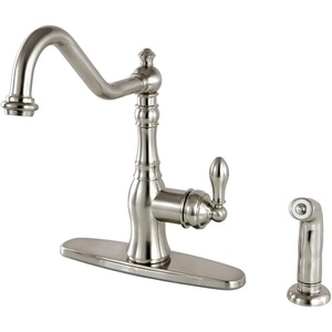 image:imageGourmetier GSY7708ACLSP American Classic SingleHandle Kitchen Faucet with Brass Sprayer Brushed NickelBrushed Nickel
