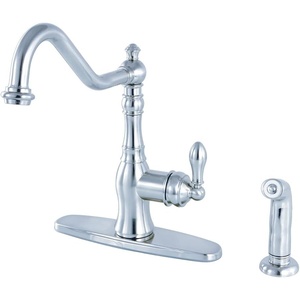 image:imageGourmetier GSY7708ACLSP American Classic SingleHandle Kitchen Faucet with Brass Sprayer Brushed NickelPolished Chrome