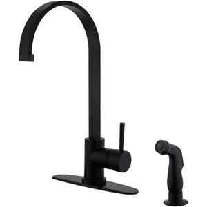 image:imageGourmetier LS8710DLSP Concord SingleHandle Kitchen Faucet with Side Sprayer Matte BlackMatte Black