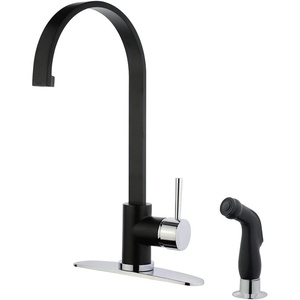 image:imageGourmetier LS8710DLSP Concord SingleHandle Kitchen Faucet with Side Sprayer Matte BlackMatte BlackPolished Chrome