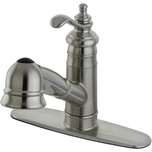 image:imageKingston Brass GSC7571TL Gourmetier Templeton 8Inch Centerset Single Handle Kitchen Faucet with PullOut Wand Polished ChromeBrushed Nickel