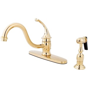 image:imageKingston Brass KB3571GLBS Georgian 8Inch Kitchen Faucet with Handle and Brass Sprayer Polished ChromePolished Brass