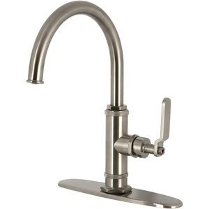 image:imageKingston Brass KS2433KL Whitaker SingleHandle Kitchen Faucet with Brass Sprayer Antique BrassBrushed Nickel