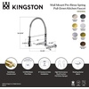 image:imageGourmetier GS1247AL Heritage TwoHandle WallMount PullDown Sprayer Kitchen Faucet Brushed BrassMatte Black