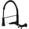 image:imageGourmetier GS1248AX Heritage TwoHandle WallMount PullDown Sprayer Kitchen Faucet Brushed NickelOil Rubbed Bronze