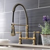 image:imageGourmetier GS1275AL Heritage TwoHandle DeckMount PullDown Sprayer Kitchen Faucet Oil Rubbed BronzeAntique Brass