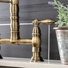 image:imageGourmetier GS1275AL Heritage TwoHandle DeckMount PullDown Sprayer Kitchen Faucet Oil Rubbed BronzeAntique Brass