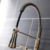 image:imageGourmetier GS1275AL Heritage TwoHandle DeckMount PullDown Sprayer Kitchen Faucet Oil Rubbed BronzeAntique Brass