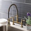 image:imageGourmetier GS1275AL Heritage TwoHandle DeckMount PullDown Sprayer Kitchen Faucet Oil Rubbed BronzeMatte Black