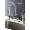 image:imageGourmetier GS1275AL Heritage TwoHandle DeckMount PullDown Sprayer Kitchen Faucet Oil Rubbed BronzeMatte Black