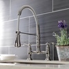 image:imageGourmetier GS1275AL Heritage TwoHandle DeckMount PullDown Sprayer Kitchen Faucet Oil Rubbed BronzePolished Chrome