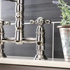 image:imageGourmetier GS1276AX Heritage TwoHandle DeckMount PullDown Sprayer Kitchen Faucet Polished NickelBrushed Brass