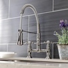 image:imageGourmetier GS1276AX Heritage TwoHandle DeckMount PullDown Sprayer Kitchen Faucet Polished NickelBrushed Brass
