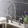 image:imageGourmetier GS1276AX Heritage TwoHandle DeckMount PullDown Sprayer Kitchen Faucet Polished NickelPolished Nickel