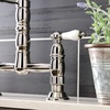 image:imageGourmetier GS1276AX Heritage TwoHandle DeckMount PullDown Sprayer Kitchen Faucet Polished NickelPolished Nickel