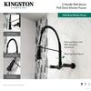 image:imageGourmetier GS8180DL Concord 2Handle Wall Mount PullDown Kitchen Faucet Matte BlackBrushed Brass