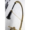 image:imageGourmetier GS8180DL Concord 2Handle Wall Mount PullDown Kitchen Faucet Matte BlackBrushed Brass