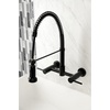 image:imageGourmetier GS8180DL Concord 2Handle Wall Mount PullDown Kitchen Faucet Matte BlackMatte Black