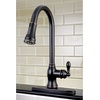 image:imageGourmetier GSY7771ACL American Classic SingleHandle PullDown Sprayer Kitchen Faucet Polished ChromeNaples Bronze