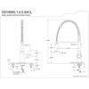 image:imageGourmetier GSY8898ACL American Classic SingleHandle PreRinse Kitchen Faucet Brushed NickelMatte Black