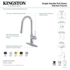 image:imageGourmetier LS2721NYL SingleHandle PullDown Kitchen Faucet Polished ChromeBrushed Brass