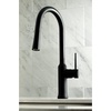 image:imageGourmetier LS2721NYL SingleHandle PullDown Kitchen Faucet Polished ChromeMatte Black
