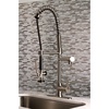 image:imageGourmetier LS8500CTL Continental SingleHandle PreRinse Kitchen Faucet Matte BlackBrushed Nickel