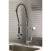 image:imageGourmetier LS8500CTL Continental SingleHandle PreRinse Kitchen Faucet Matte BlackPolished Chrome